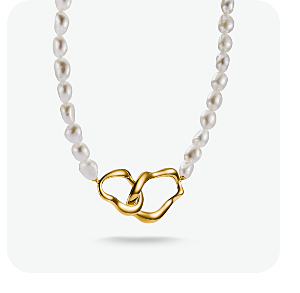 Gold-plated pearl necklace Natural Beauty