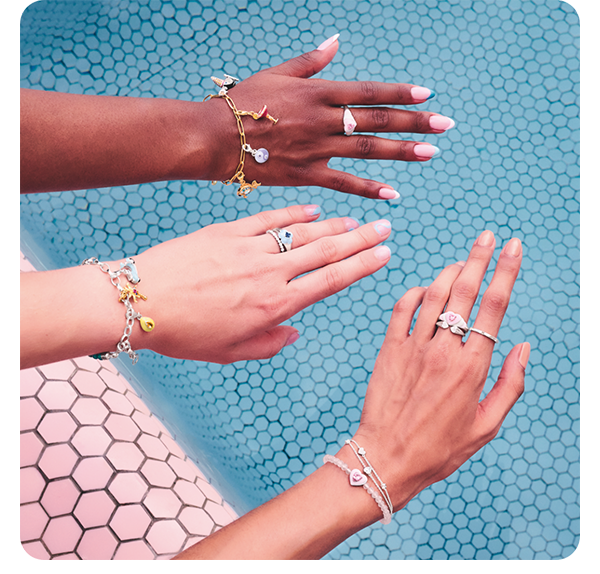Charm Club jewellery hand models