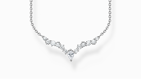Necklace ice crystals silver