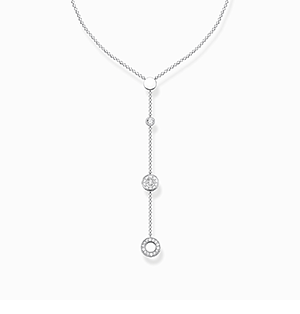 Necklace circle with white stones silver