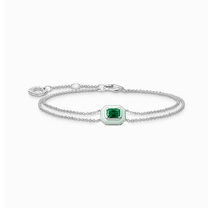 Bracelet with green stone silver