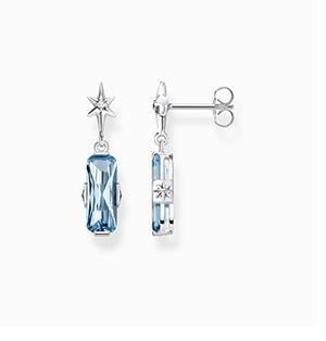 Earring blue stone with star