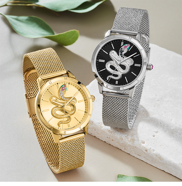 Women’s watch snake in 3D optics gold