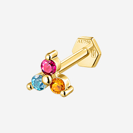 Single Piercing Stud Triplex Claw Setting 4 MM