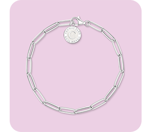 Charm bracelet with shimmering, white cold enamel silver