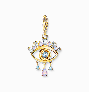 Charm pendant blue eye gold plated