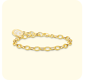 Member Charm bracelet with white Charmista Coin gold plated