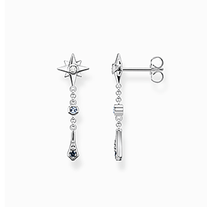 Earrings Royalty star stones silver