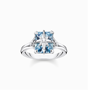 Ring Aquastones blue with star