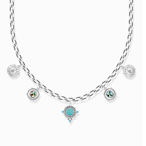 Necklace with disc silver
