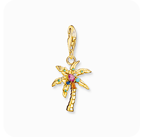 Charm pendant palm tree, gold plated