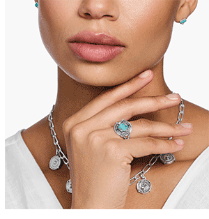 Ring snake with simulated turquoise silver