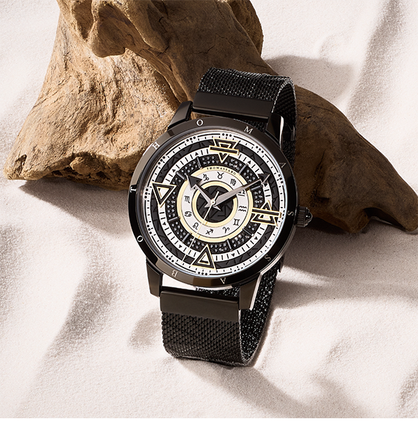 Men’s watch Elements of Nature with black stones two-tone