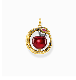 Pendant apple with snake gold