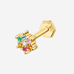 Single Piercing Stud Flower 4 MM
